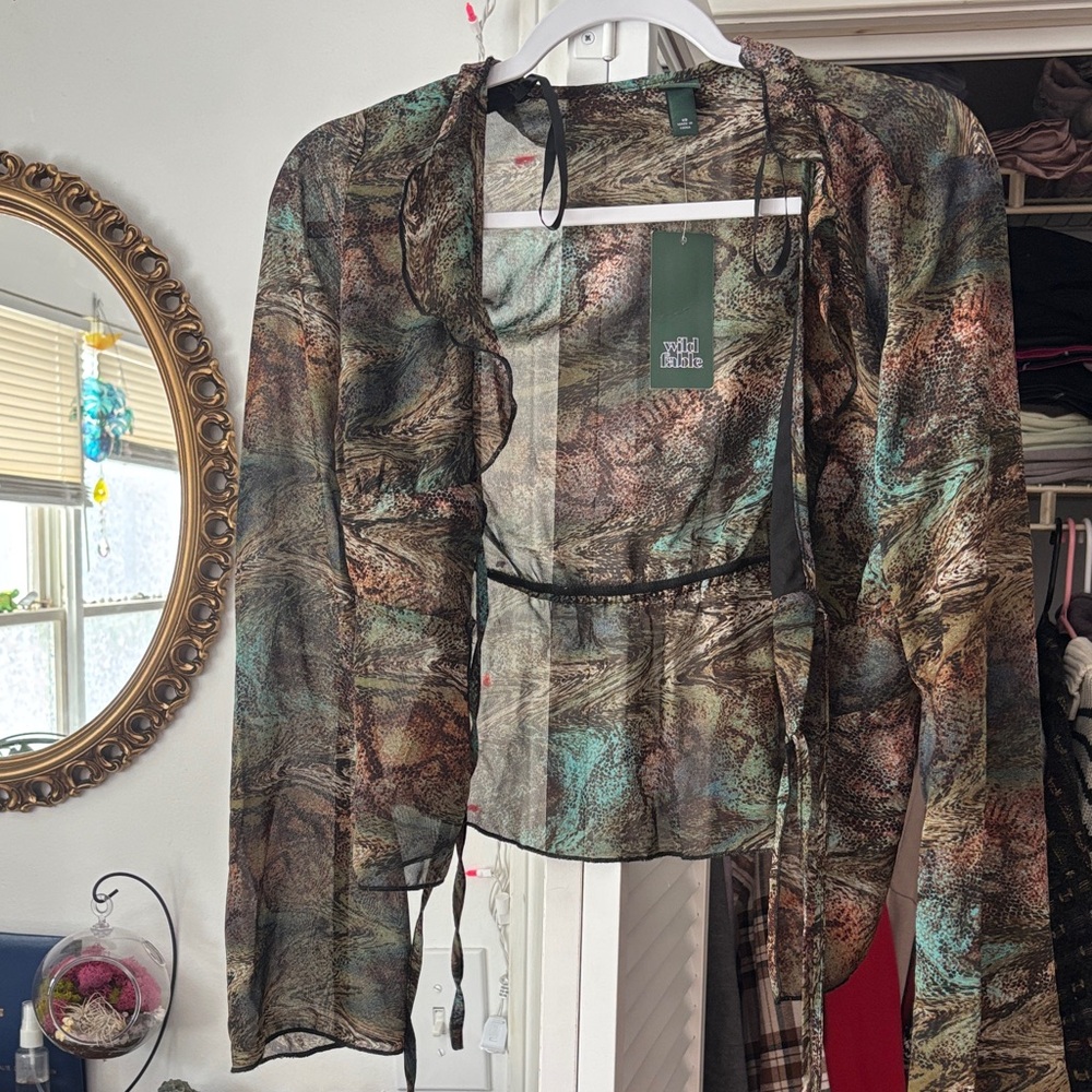 Wild Fable Multicolor Sheer Top